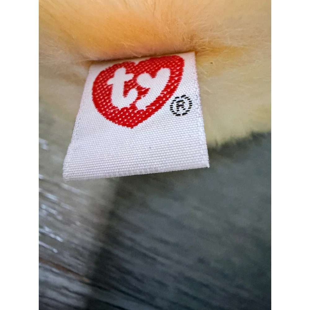 Vintage 1999 Ty Beanie Buddy‎ Butterbeary Bear with Gold Neck Ribbon